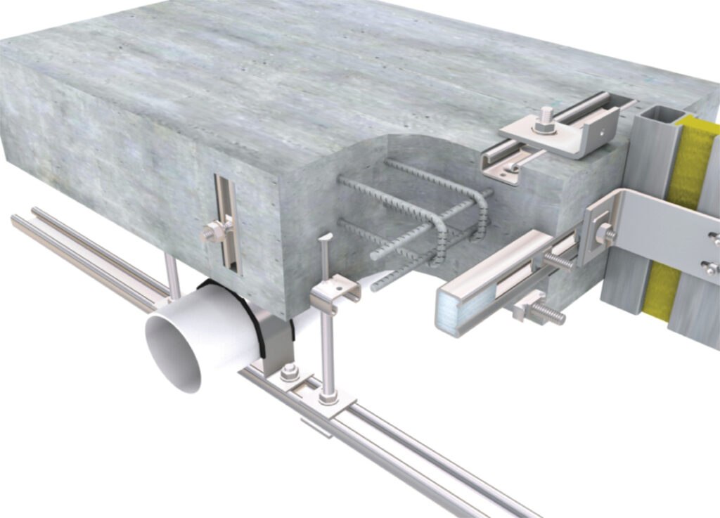 Embedded channels for concrete connections